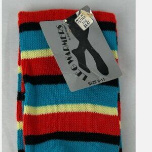 NEW Vintage Bright Striped Leg Warmers 26" Long 9-11 Body Huggar 80s USA K Mart